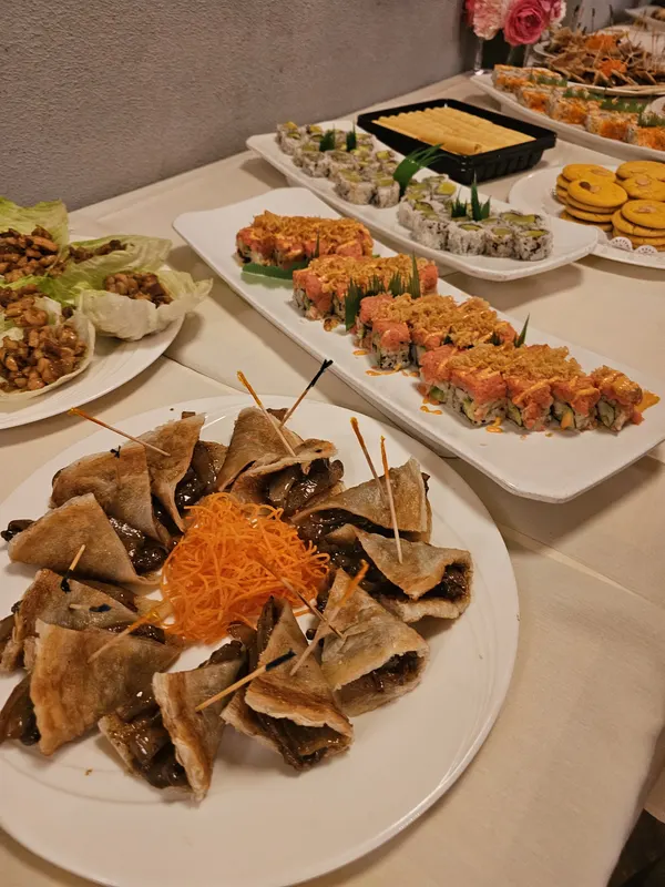 A catering spread from Concerto Fusion Cuisine