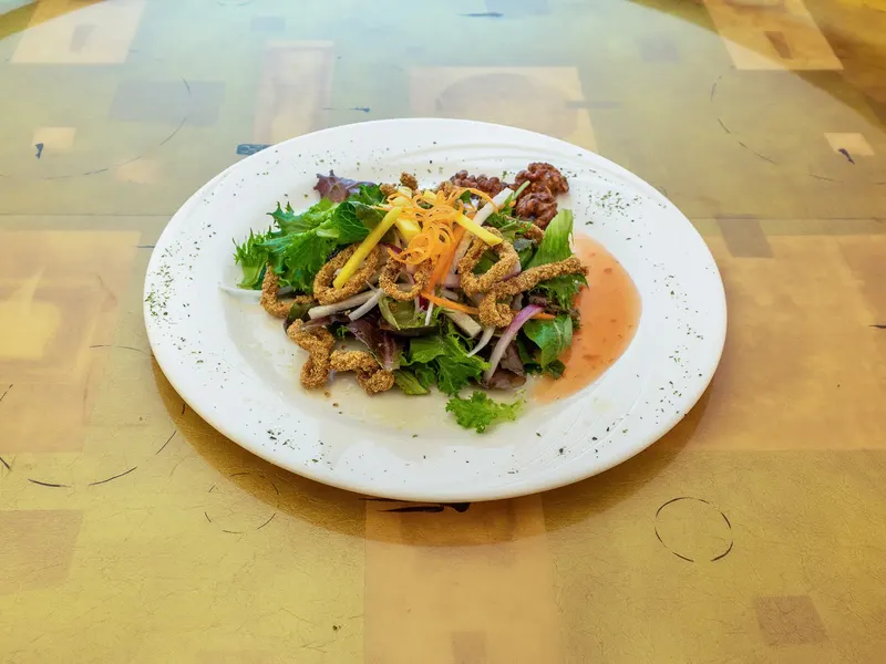 A freshly prepared dish at Concerto Fusion Cuisine