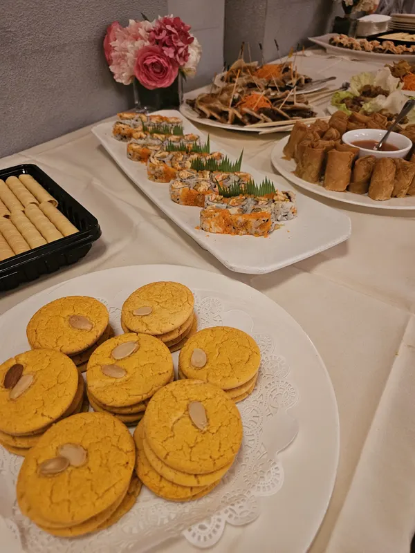 A catering spread from Concerto Fusion Cuisine