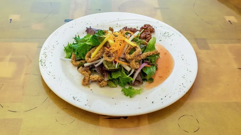 A freshly prepared dish at Concerto Fusion Cuisine
