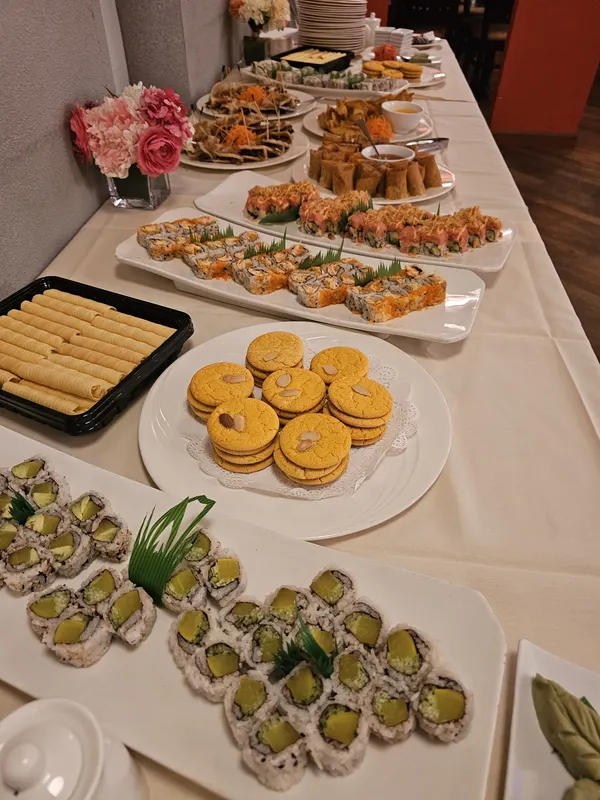 A catering spread from Concerto Fusion Cuisine